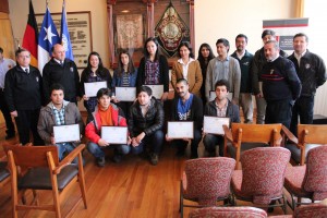 bomberos y alumnos