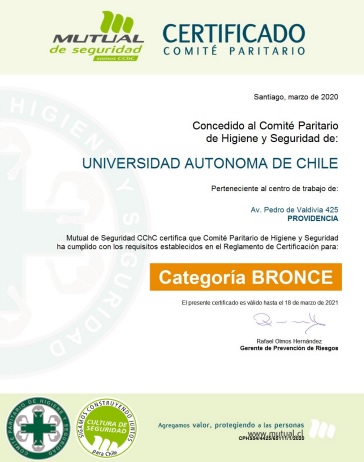 Certificado CPHS Providencia