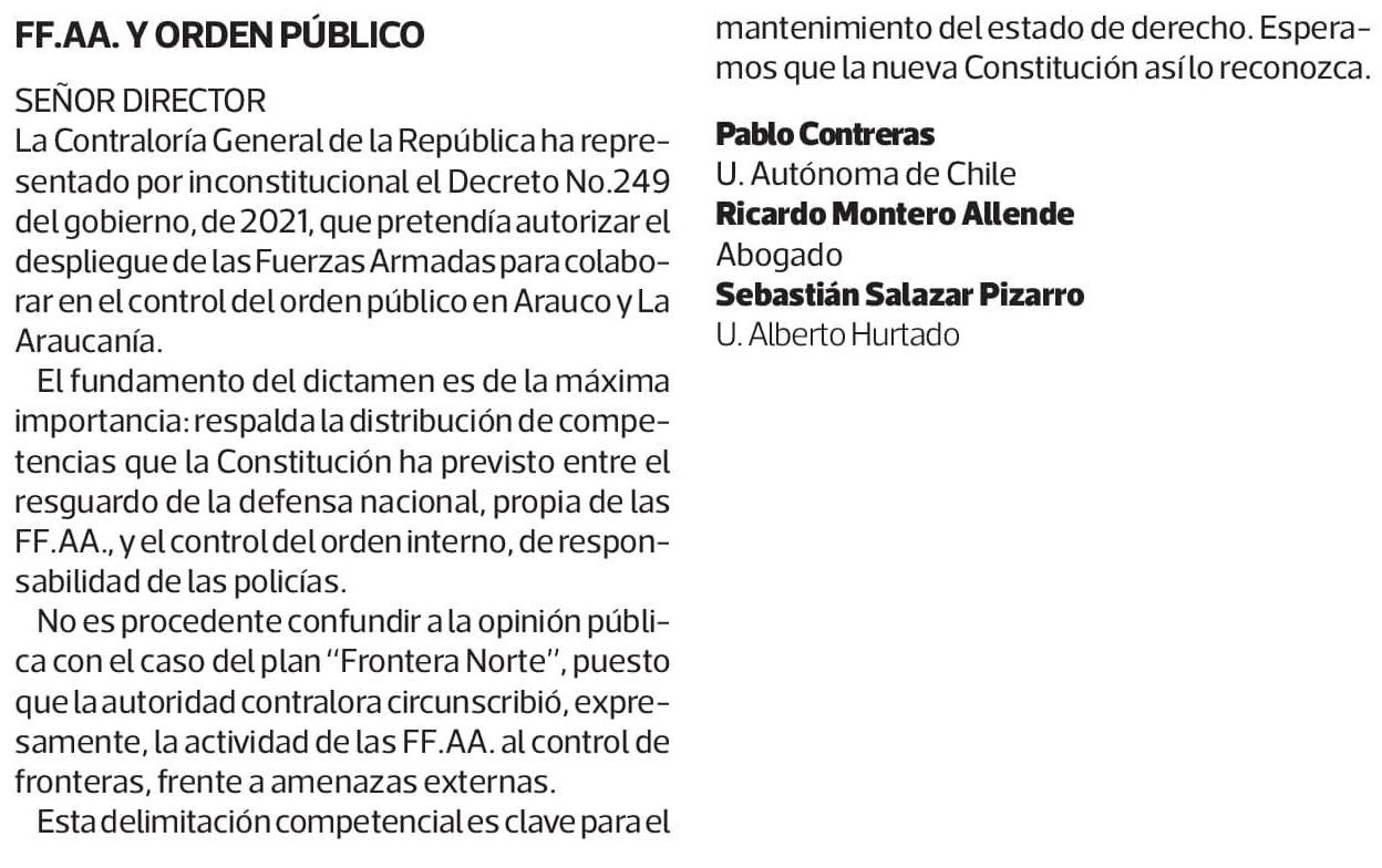 FF.AA y Orden Público
