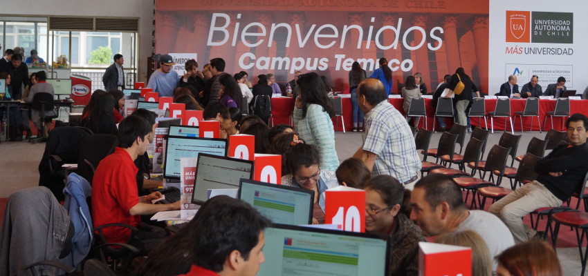 Universidad Autónoma de Chile comenzó su primera jornada de matrículas tras adscribirse a la gratuidad de la educación superior