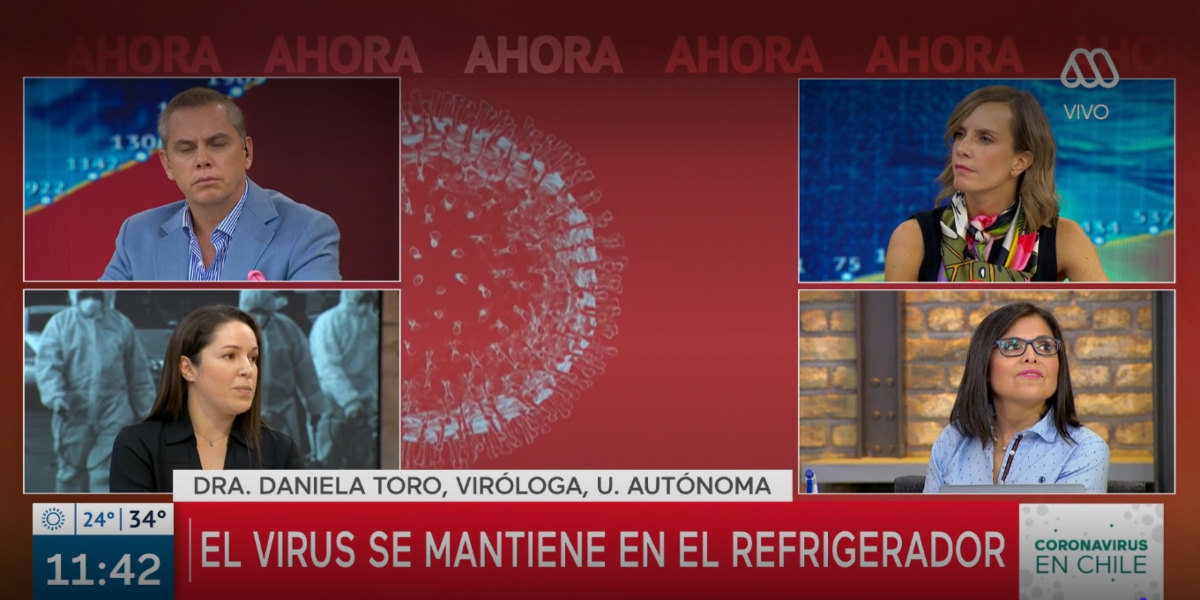 Daniela Toro, viróloga UA: "el COVID-19 se puede mantener desde horas hasta días en algunas superficies"