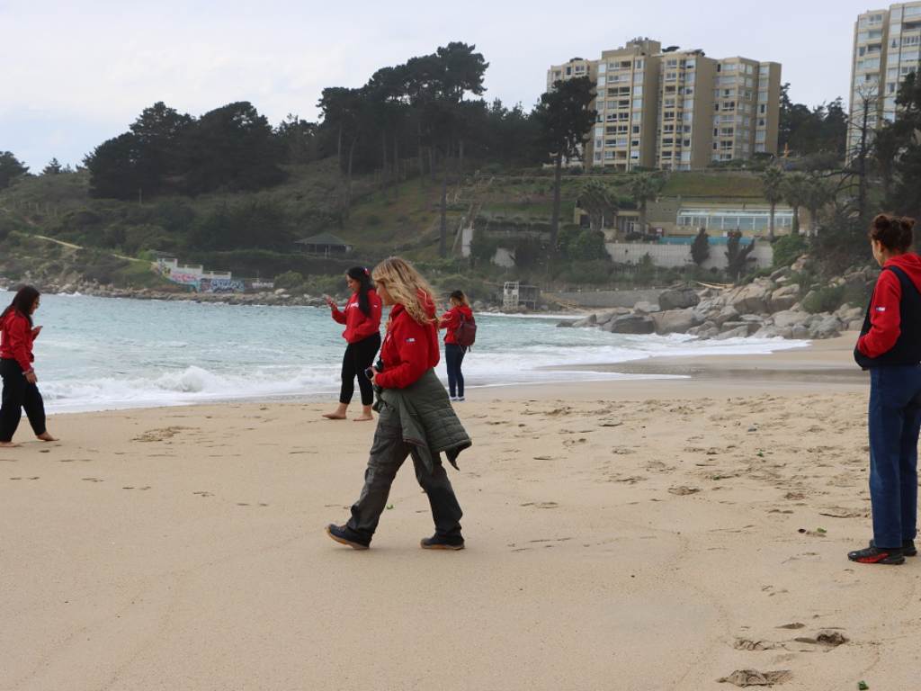 Estudiantes de intercambio en la playa