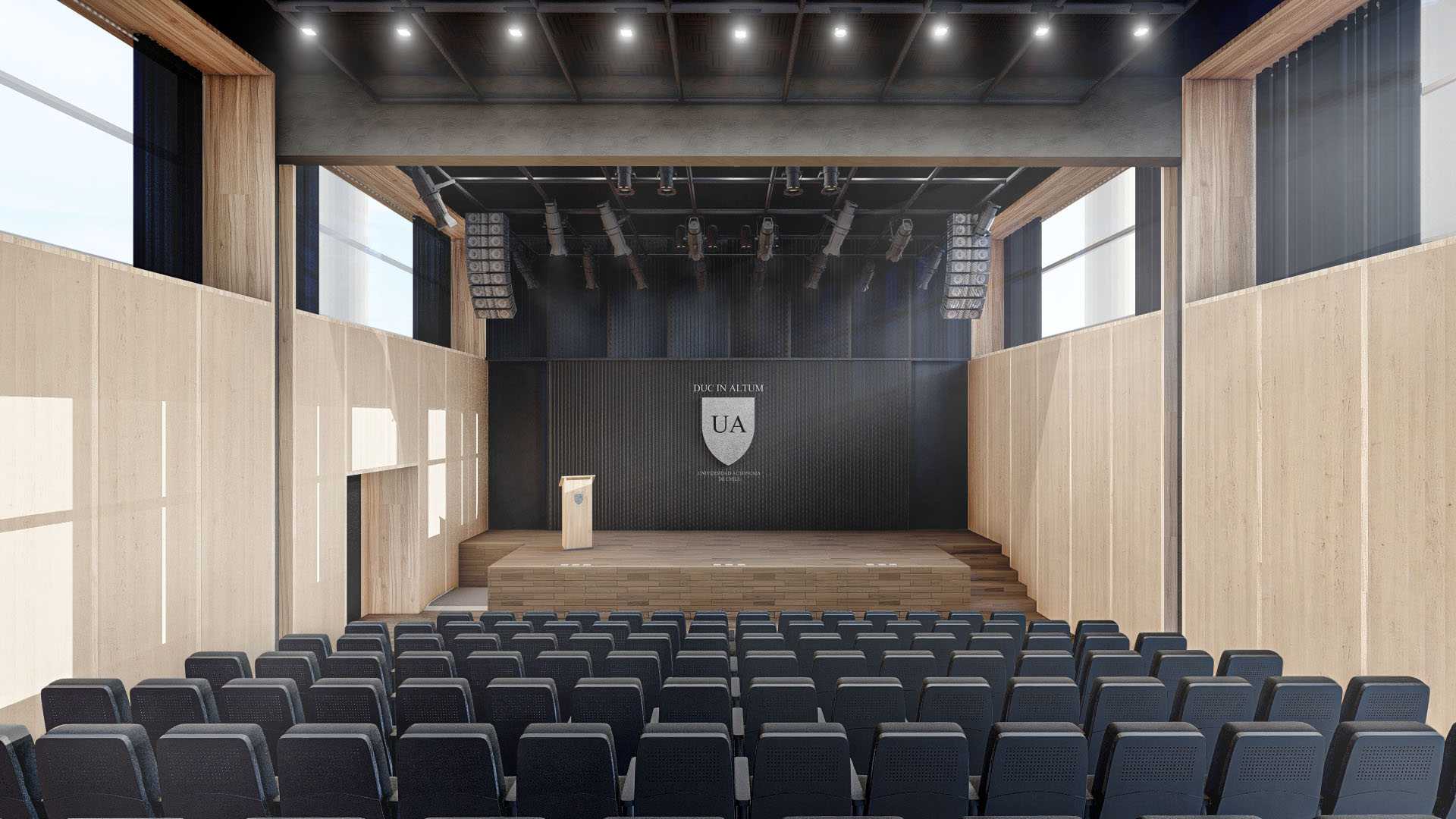 Render escenario dia Auditorio UA