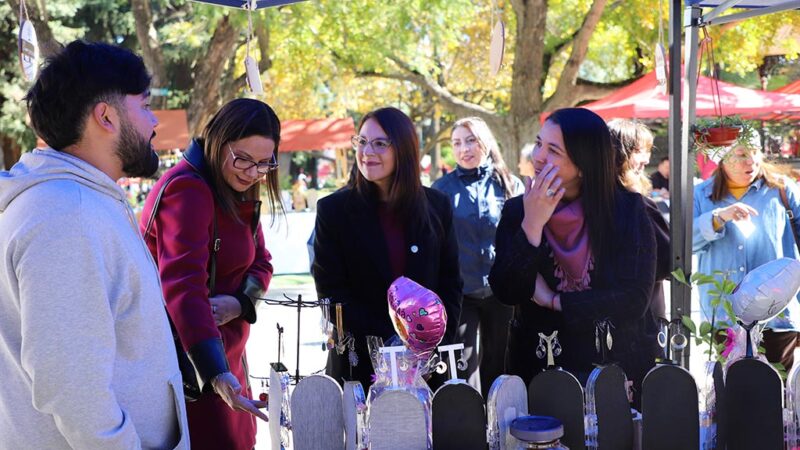Feria de Emprendimiento reunió a mujeres jefas de hogar y estudiantes de Trabajo Social en Plaza de Armas de Talca