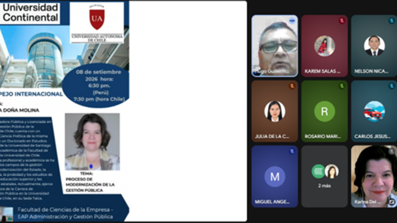 Universidad Autónoma de Chile fortalece internacionalización de Administración Pública con clase espejo junto a casa de estudios peruana