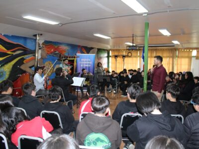 U. Autónoma de Chile y Teatro Municipal de Temuco llevan conciertos educativos y sinfónicos a Villarrica