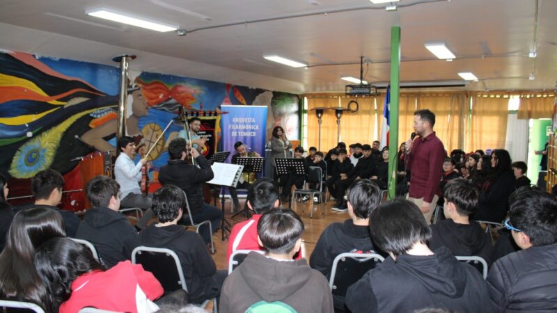U. Autónoma de Chile y Teatro Municipal de Temuco llevan conciertos educativos y sinfónicos a Villarrica