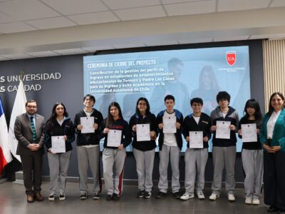 Universidad Autónoma certificó a 270 estudiantes de Enseñanza Media para ingresar a la educación superior